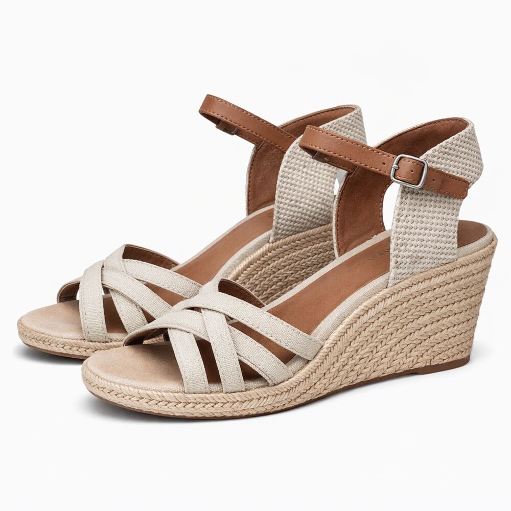 LUCKY BRAND KALESSIE ESPADRILLE WEDGE ANKLE STRAP SANDALS WOMEN'S SIZE 10